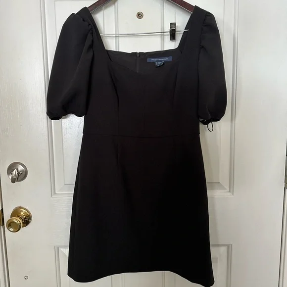 French Connection Whisper Sweetheart Puff Sleeve A-Line Mini Dress Size 8 - Picture 3 of 6